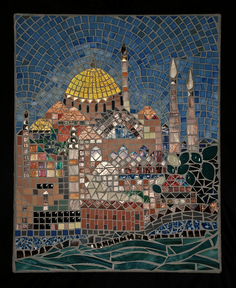 Glass Moon Mosaics - Wall Art - Hagia Sophia 16" X 24"